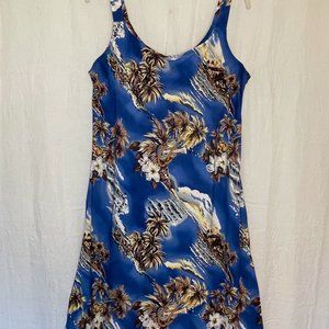 Hilo Hattie Blue Hawaii Short Tank Dress, Size Large